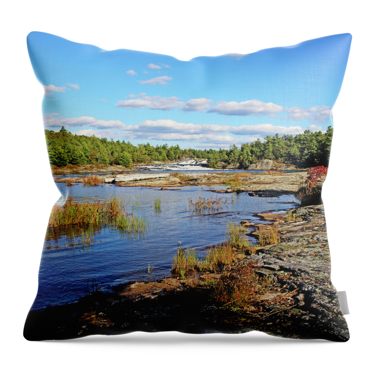 Waterfalls Throw Pillow featuring the photograph Moon River At The Falls IV by Debbie Oppermann