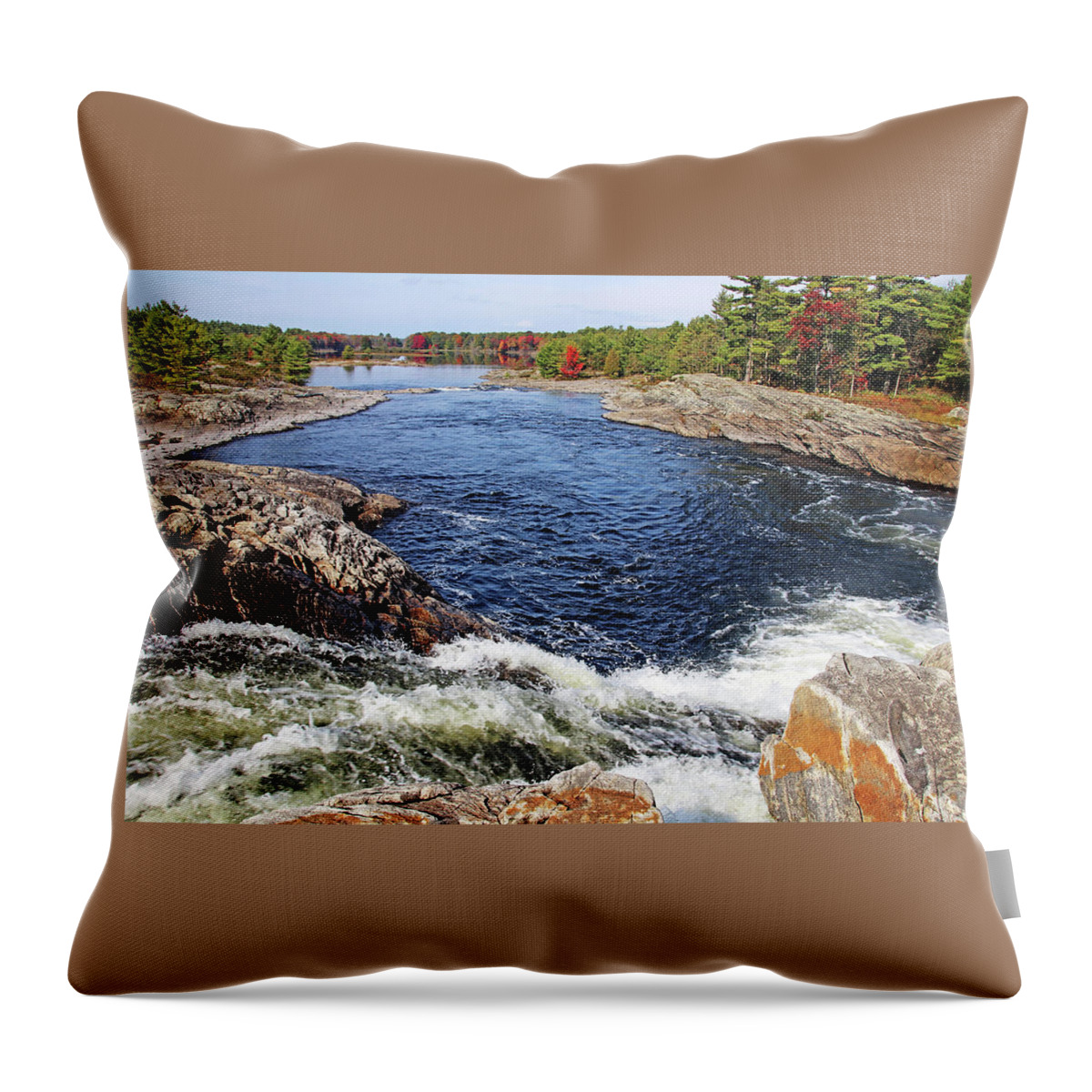 Moon River Throw Pillow featuring the photograph Moon River Waterfalls VI by Debbie Oppermann