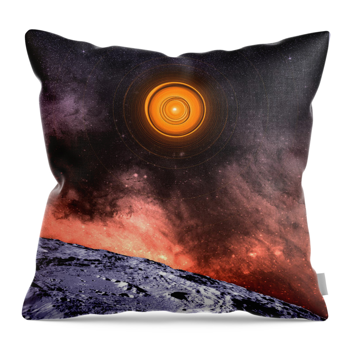 Moon Throw Pillow featuring the digital art Moon View by Phil Perkins