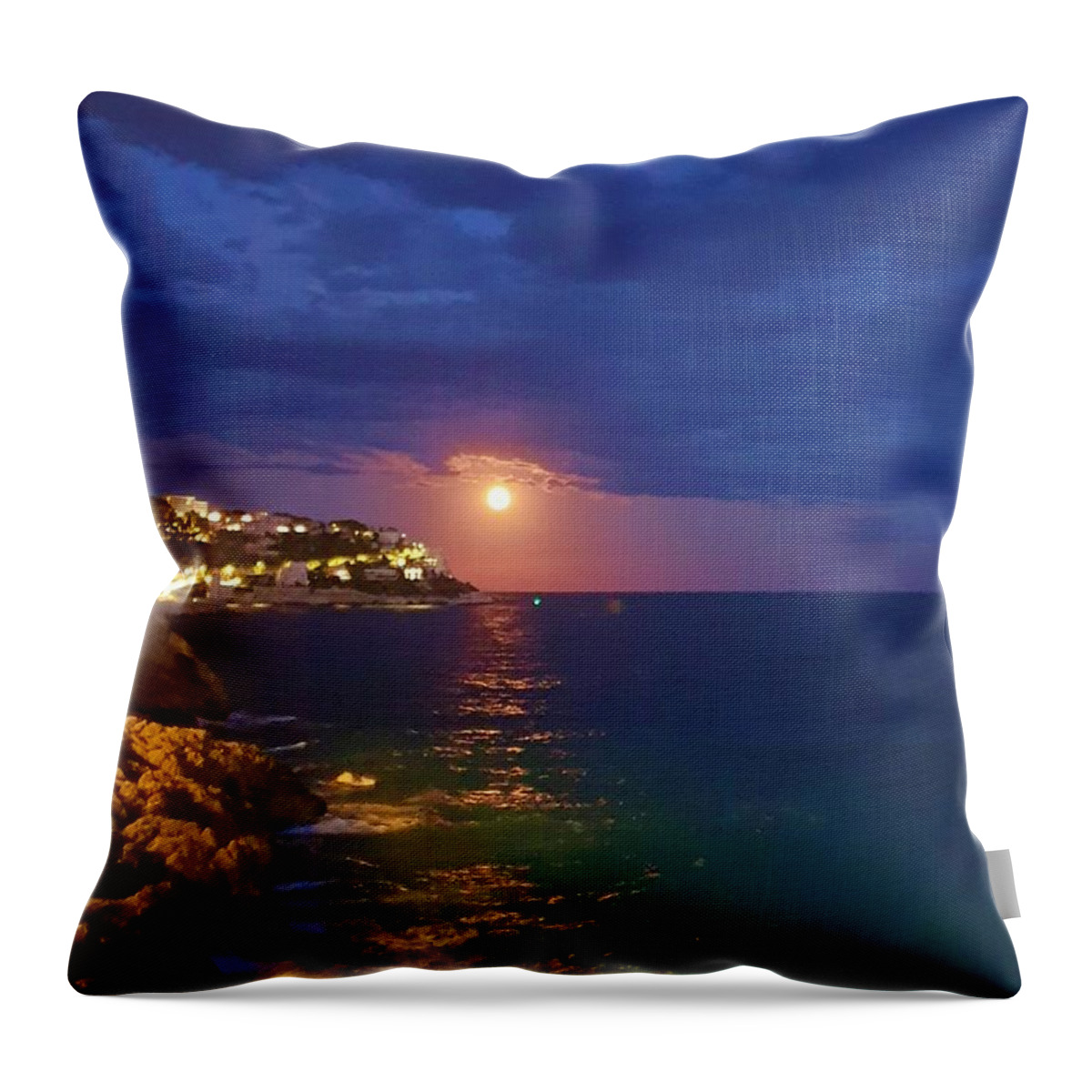 Moonrise Throw Pillow featuring the photograph Moondance by Andrea Whitaker