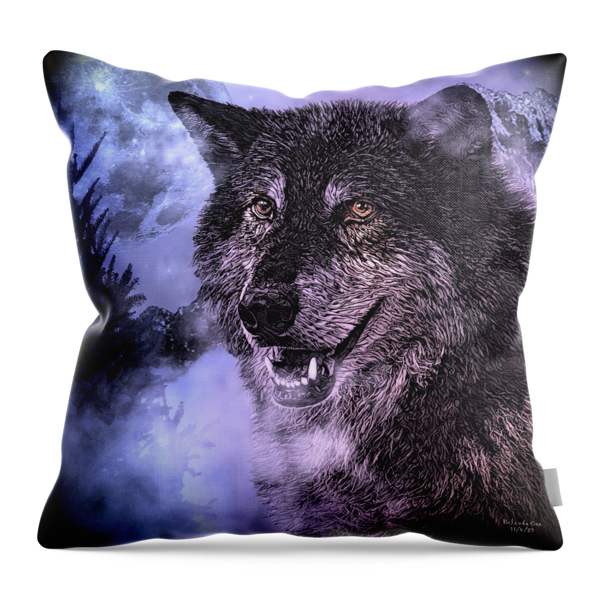 Digital Art Throw Pillow featuring the digital art Moonlights Beauty by Artful Oasis