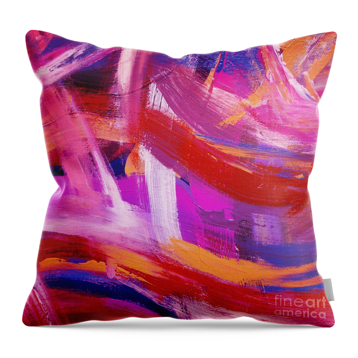 Colorful Throw Pillow featuring the digital art Moratovum - Artistic Colorful Abstract Watercolor Painting Digital Art by Sambel Pedes