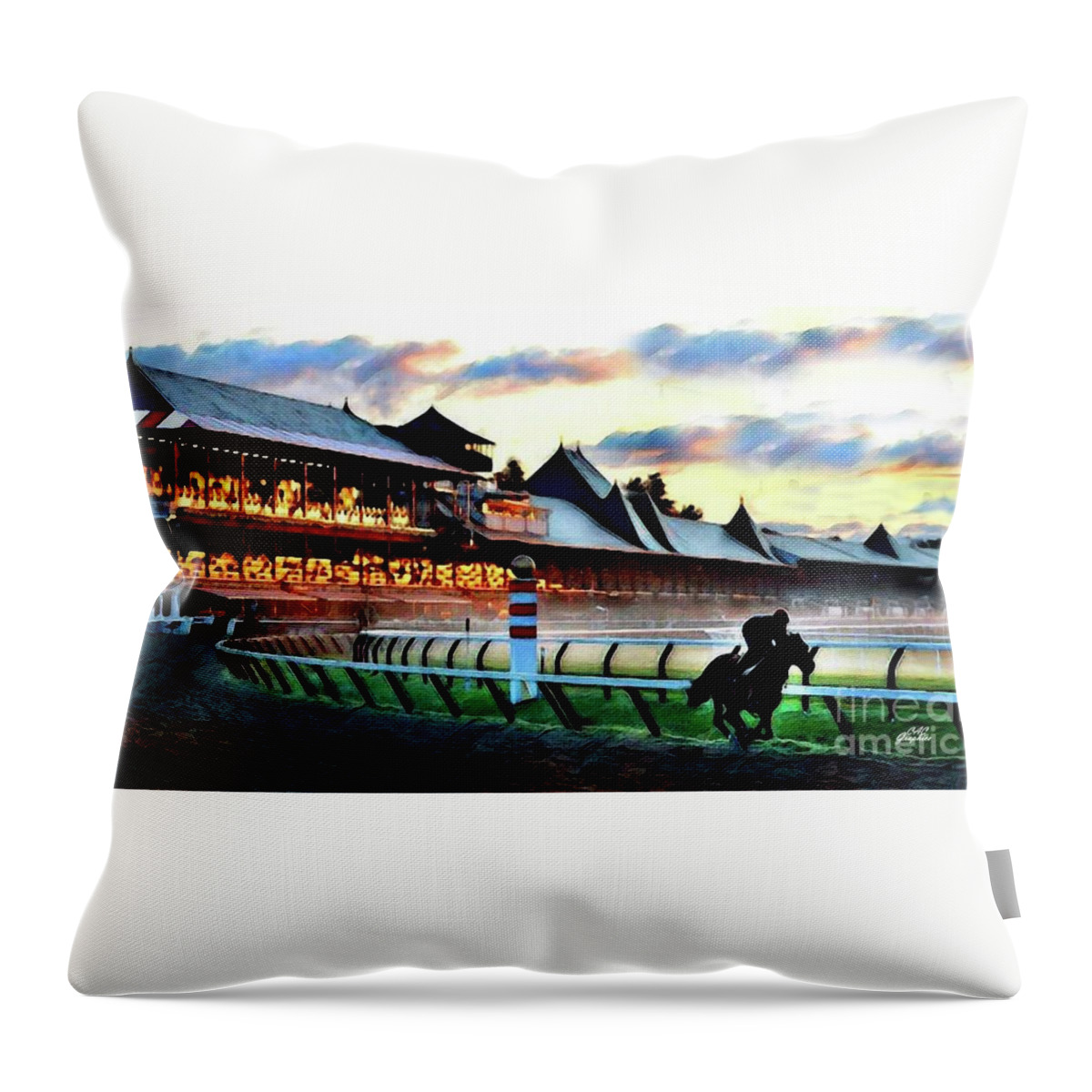 Saratoga Throw Pillow featuring the digital art Morning At Saratoga by CAC Graphics