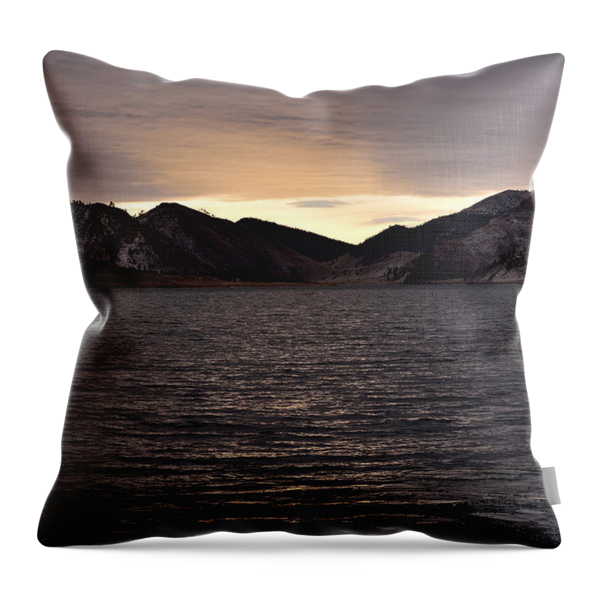 Sunrise Throw Pillow featuring the photograph Morning at the Icy Inlet by Kae Cheatham