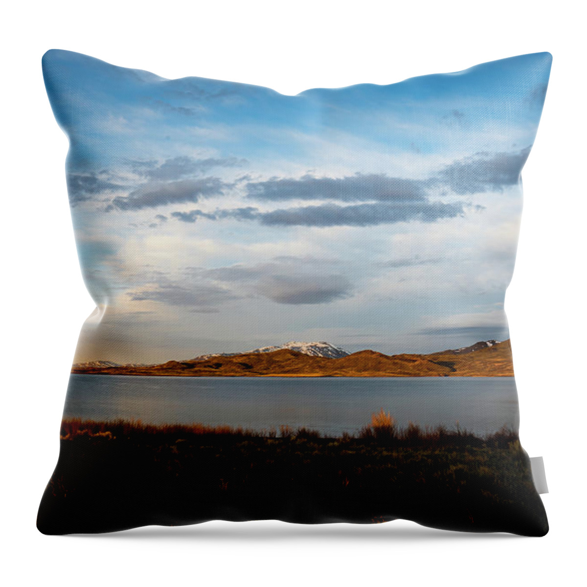 Sunrise Throw Pillow featuring the photograph Morning at Wildhorse Reservoir by Ron Long Ltd Photography