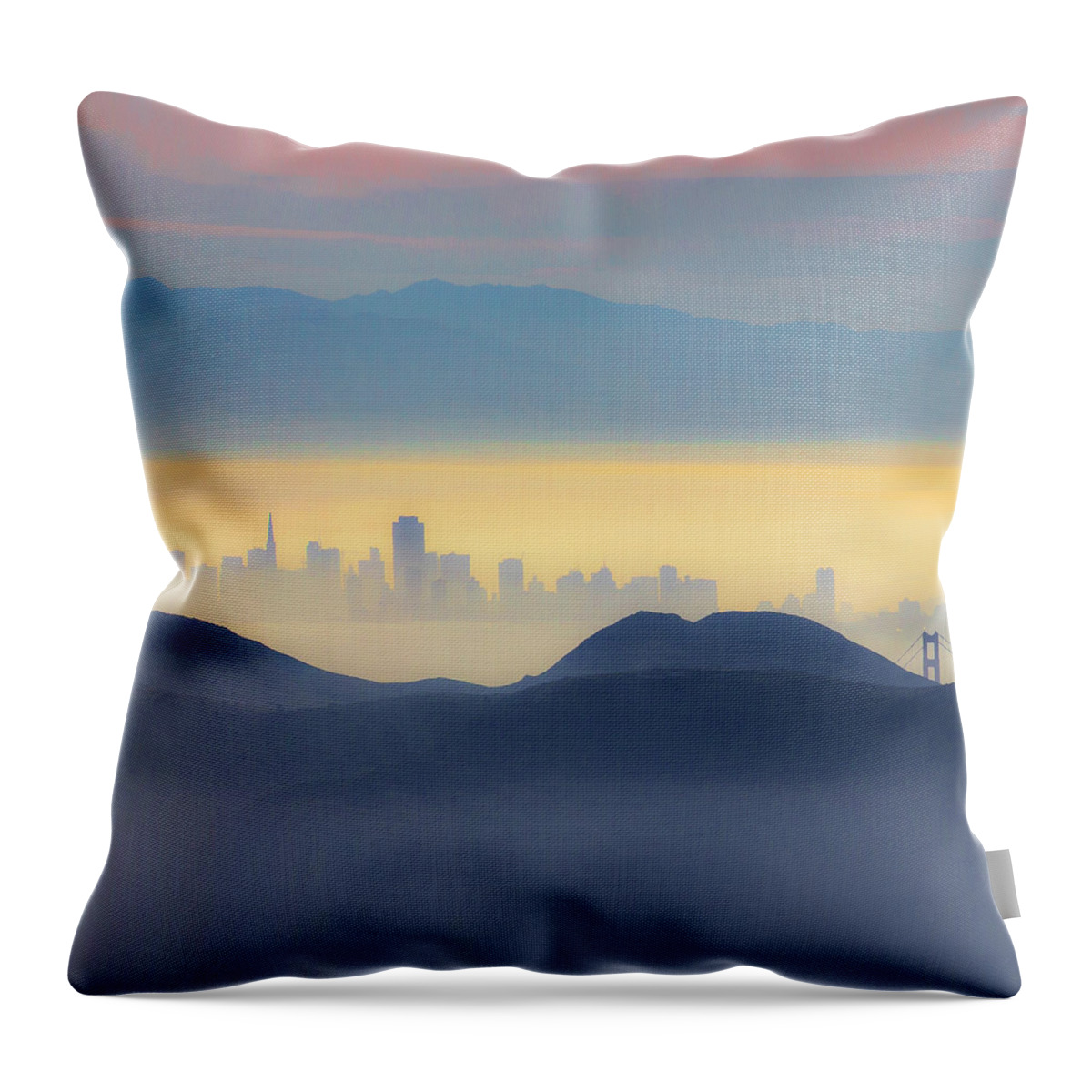 Morning Colors Throw Pillow featuring the photograph Morning colors, San Francisco by Donald Kinney