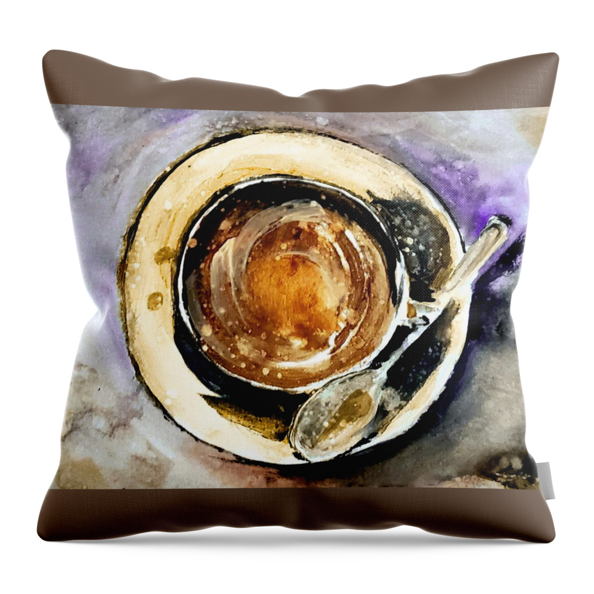 Coffee Throw Pillow featuring the painting Morning Joy by Lisa Kaiser