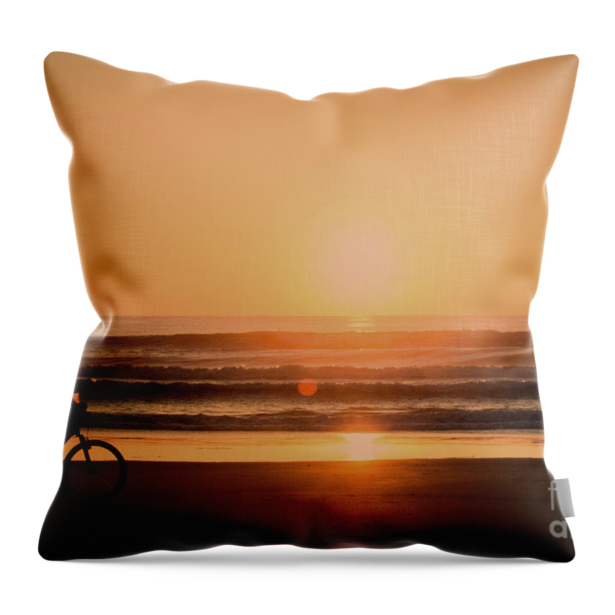 Daytona Beach Throw Pillow featuring the photograph Morning Ride by Ed Taylor
