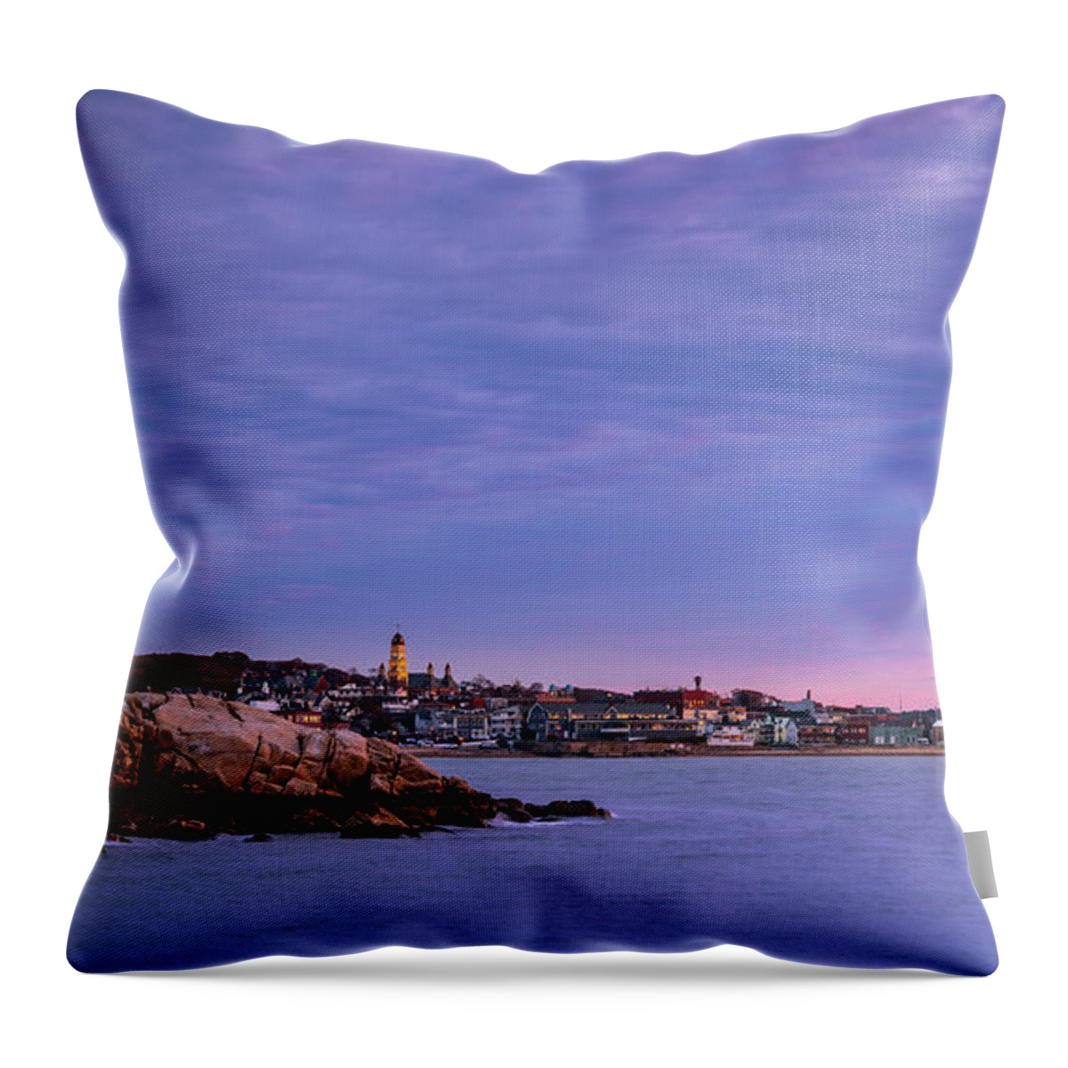 Gloucester Ma. Throw Pillow featuring the photograph Morning View From, Stage Ft. Park by Michael Hubley