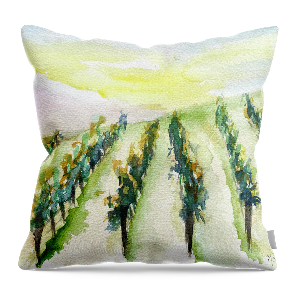 Temecula Throw Pillow featuring the painting Morning Vines by Roxy Rich