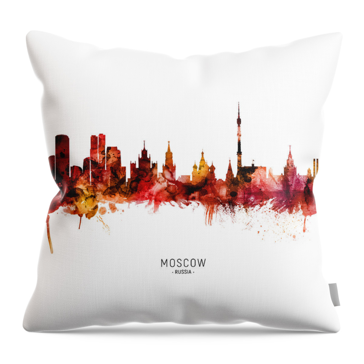 Moscow Throw Pillow featuring the digital art Moscow Russia Skyline #95 by Michael Tompsett