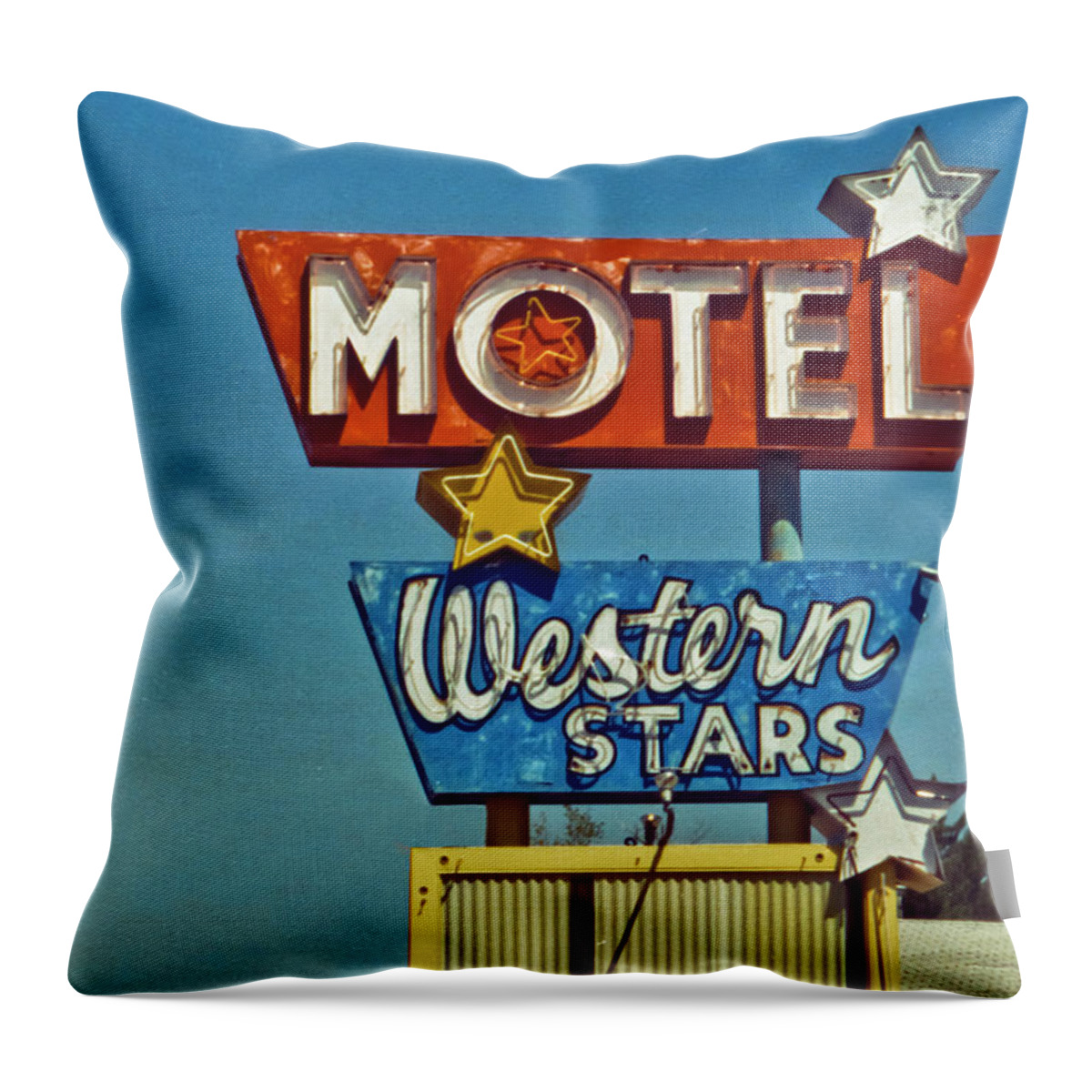 New Throw Pillow featuring the photograph Motel Western Stars by Matthew Bamberg