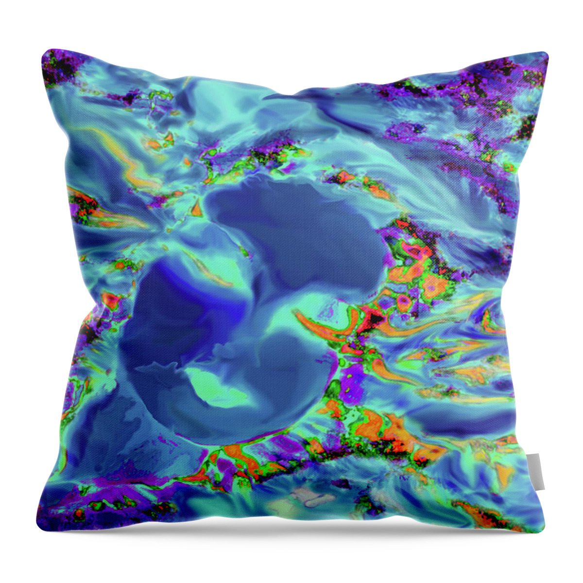 Mother Of Storms Throw Pillow featuring the painting Earth Mother of Storms by Bonnie Marie