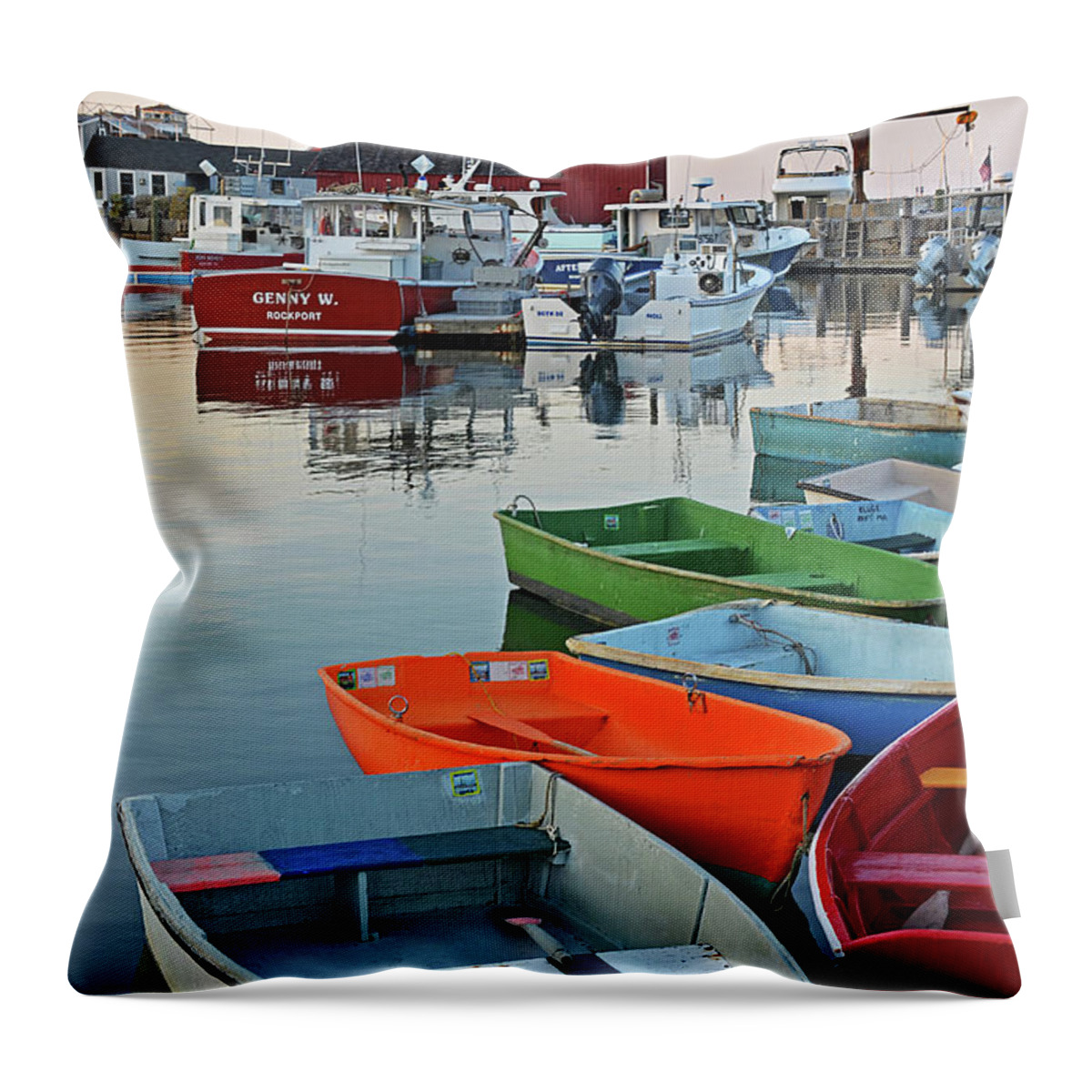 Rockport Throw Pillow featuring the photograph Motif #1 Rockport MA by Toby McGuire