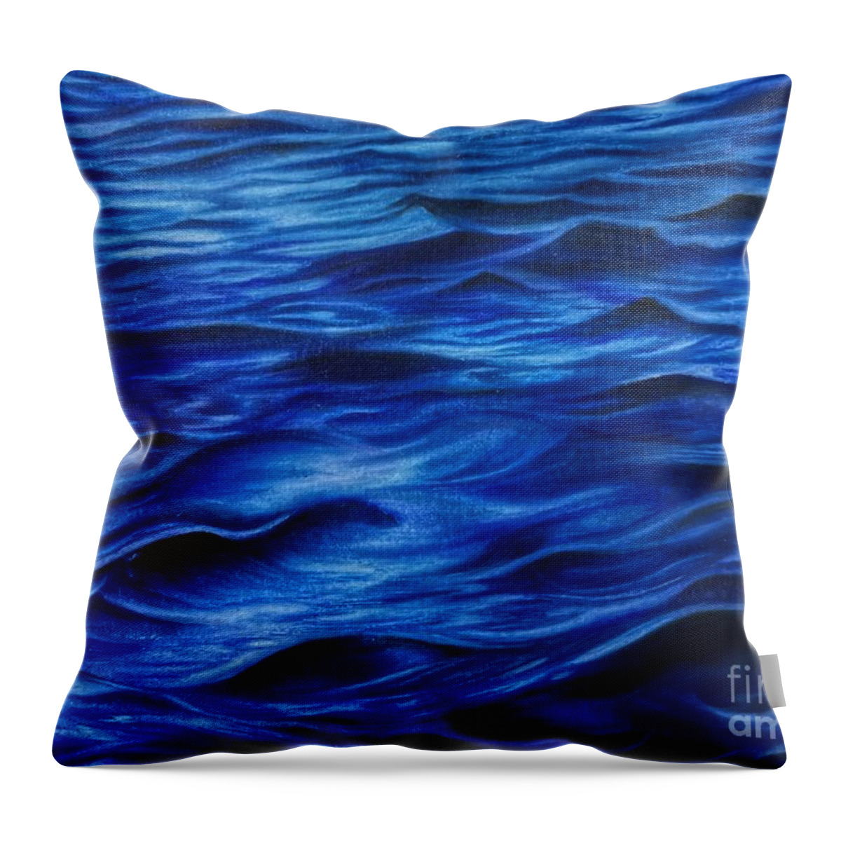 Ocean Throw Pillow featuring the painting Motion by Angela Armano