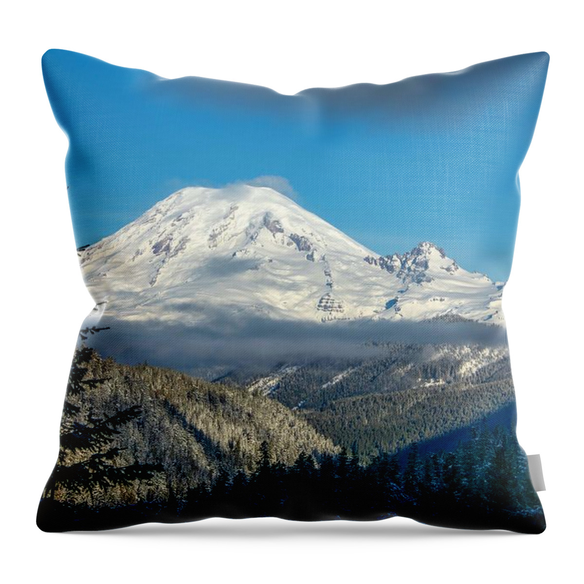 Mount Rainier Appearance Throw Pillow featuring the photograph Mount Rainier appearance by Lynn Hopwood