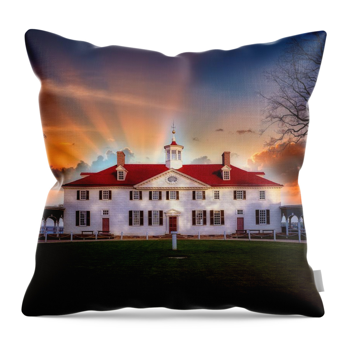 Mount Vernon Throw Pillow featuring the photograph Mount Vernon Sunrise by Mountain Dreams
