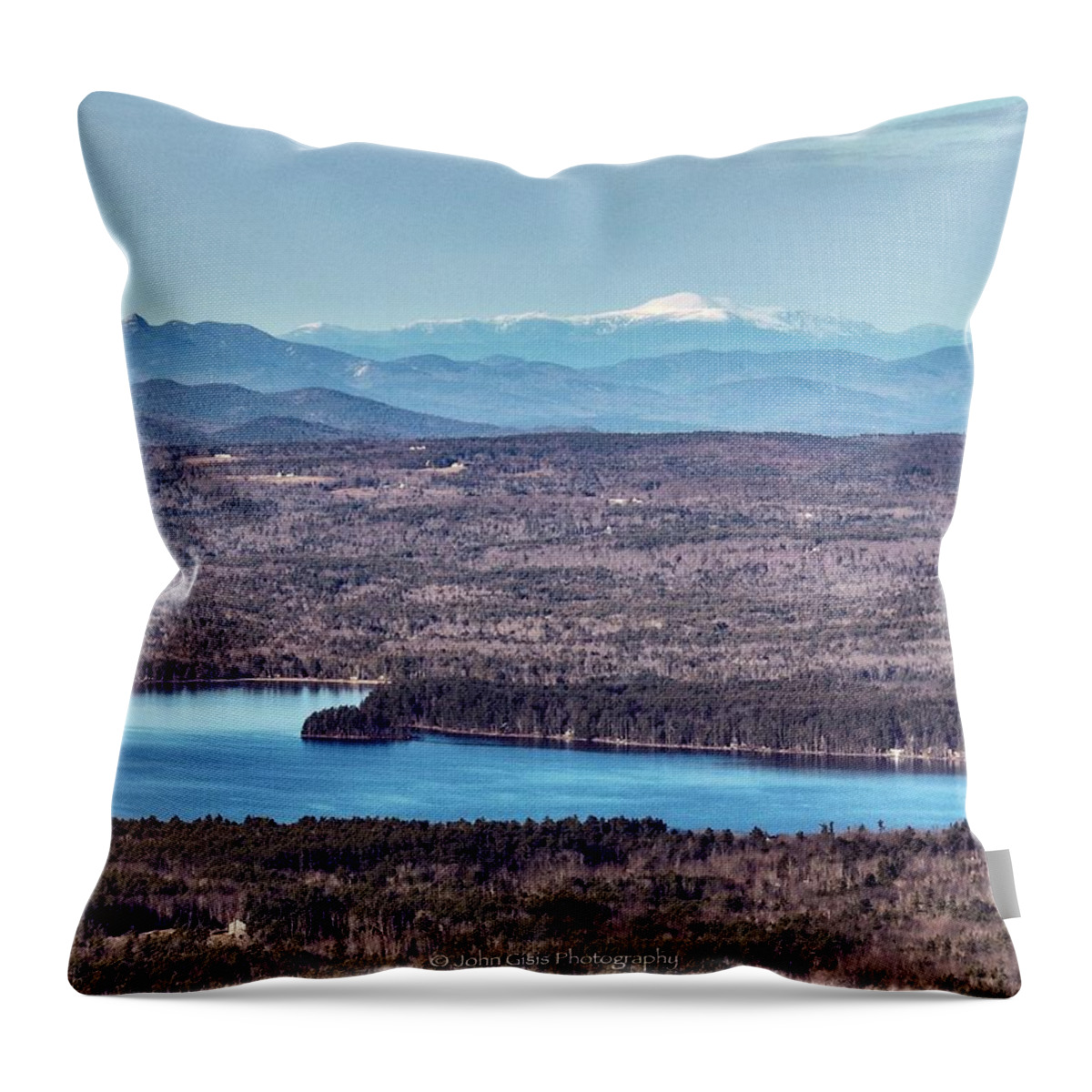  Throw Pillow featuring the photograph Mount Washington and Chocorua over Lake Wentworth by John Gisis