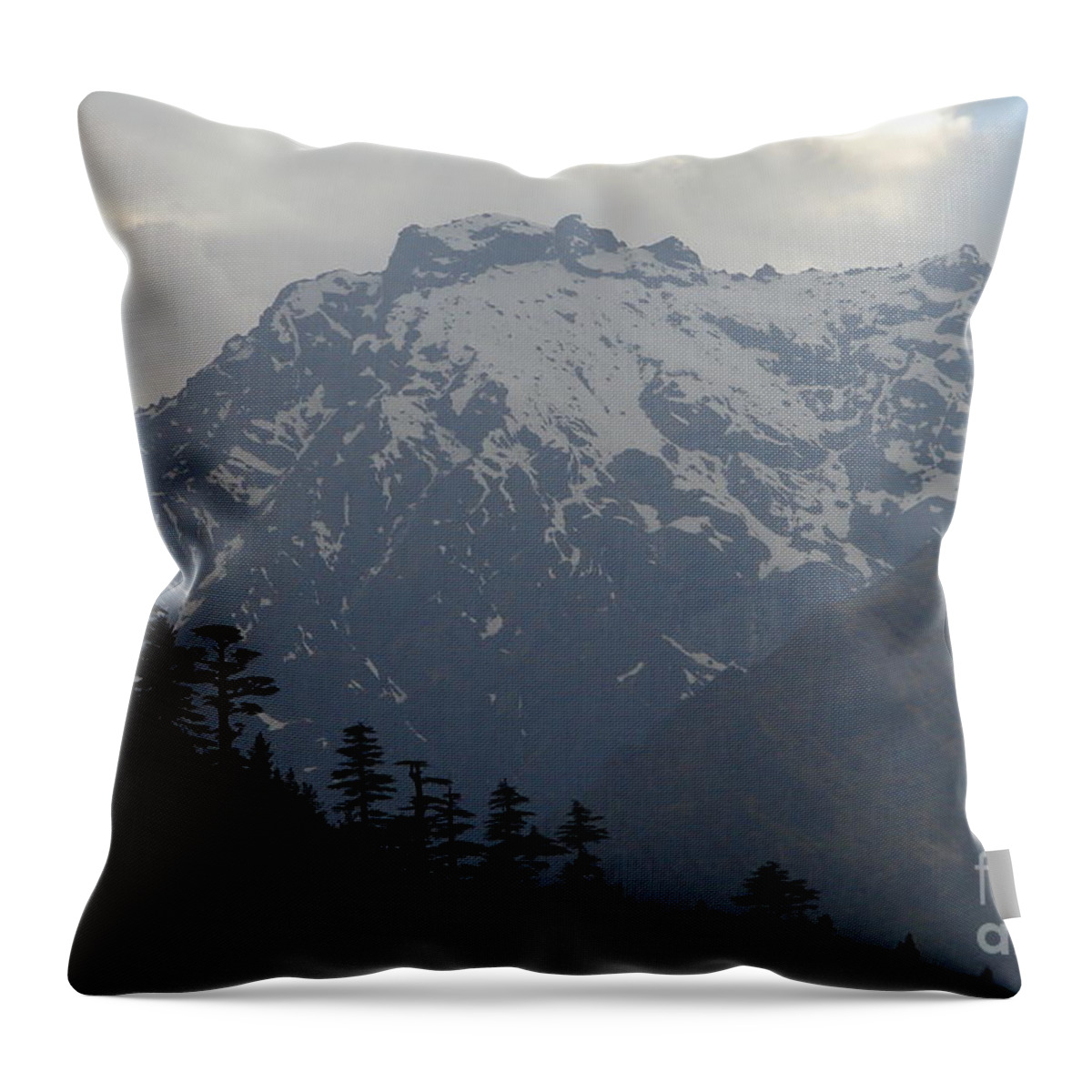 Mountains Throw Pillow featuring the photograph Mountain profiles by Ken Kvamme