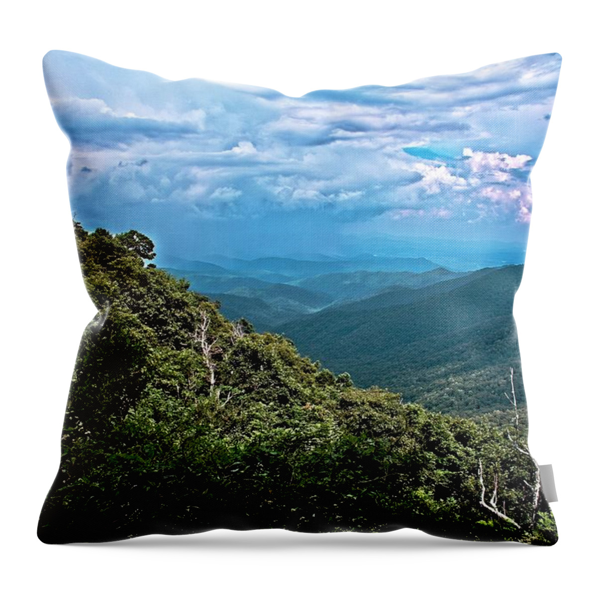 Mountains Throw Pillow featuring the photograph Mountain Skies by Allen Nice-Webb