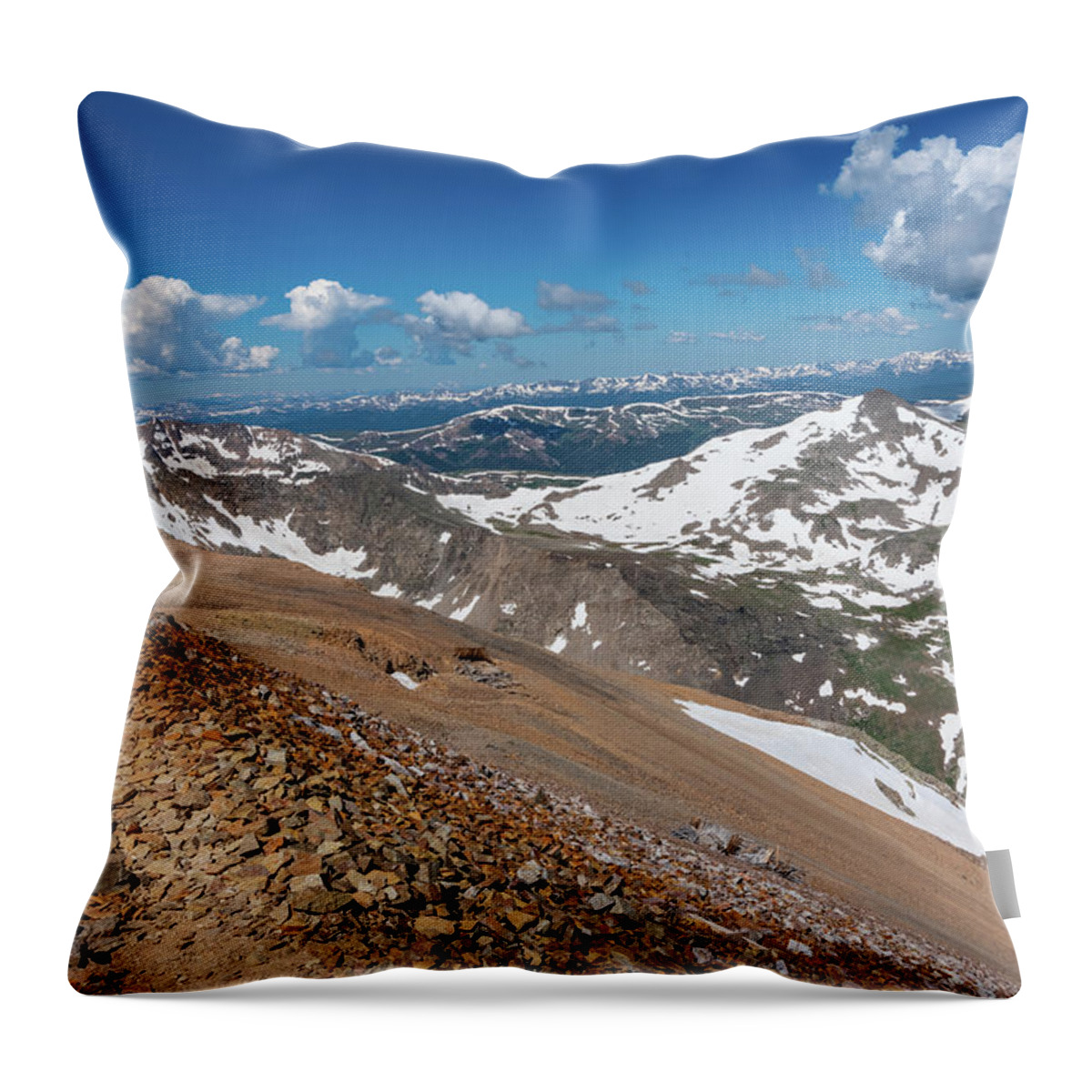 No People Throw Pillow featuring the photograph Mountain View Hiking by Nathan Wasylewski