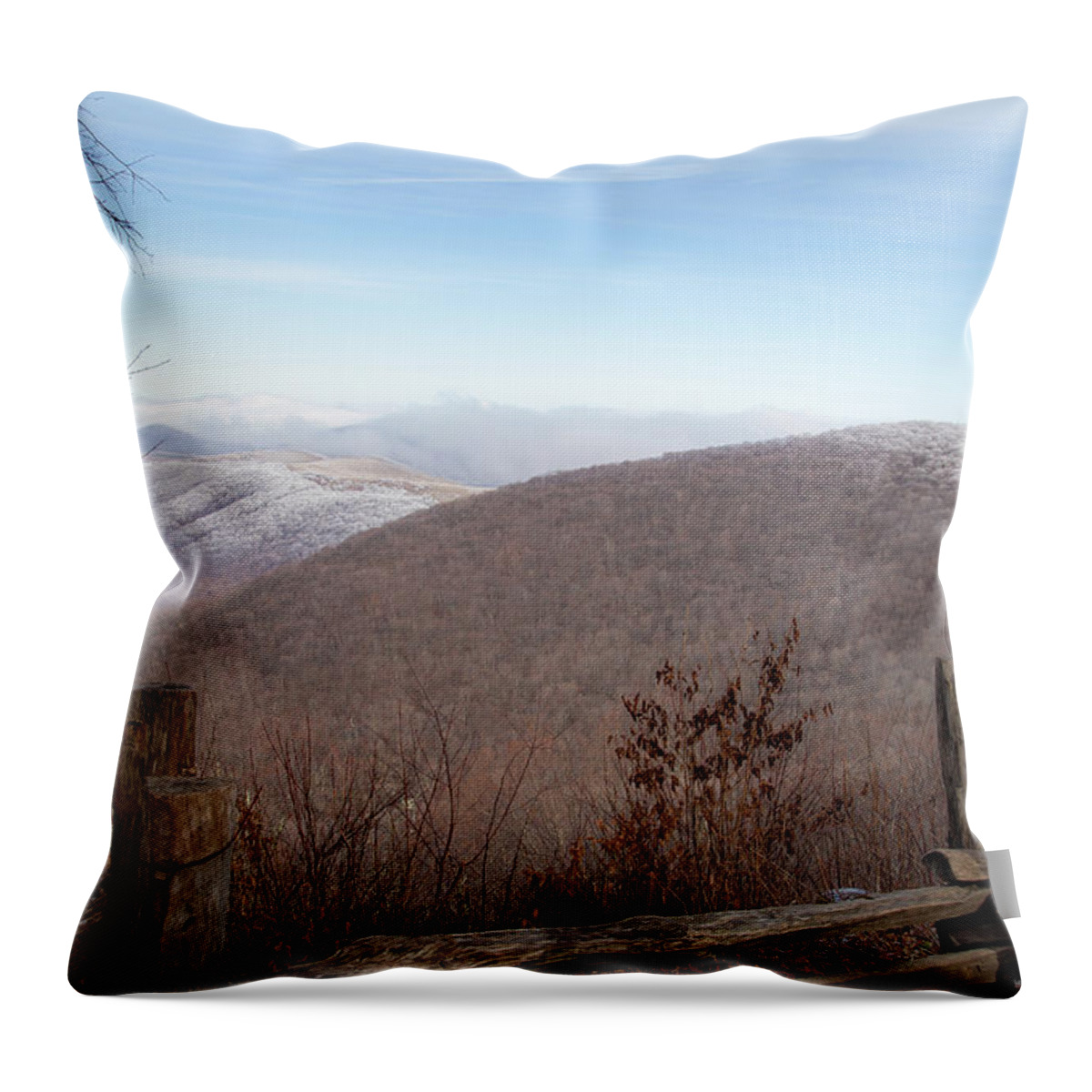Trees Throw Pillow featuring the photograph Mountaintop View 2 by Cindy Robinson