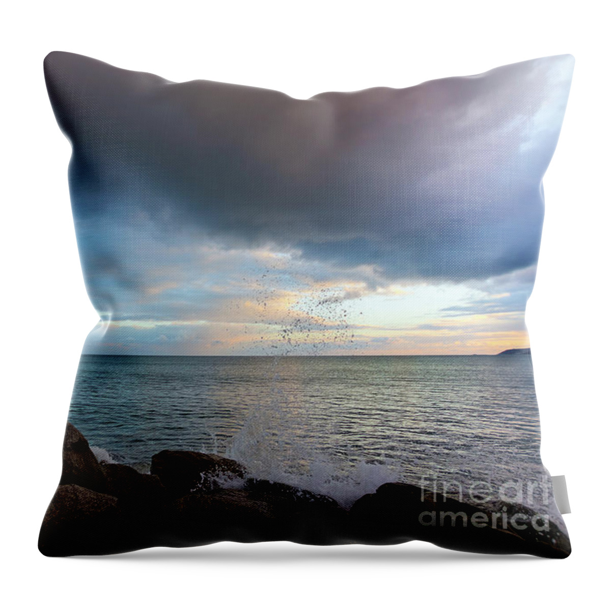 St Michael's Mount Throw Pillow featuring the photograph Mounts Bay Sunset by Terri Waters