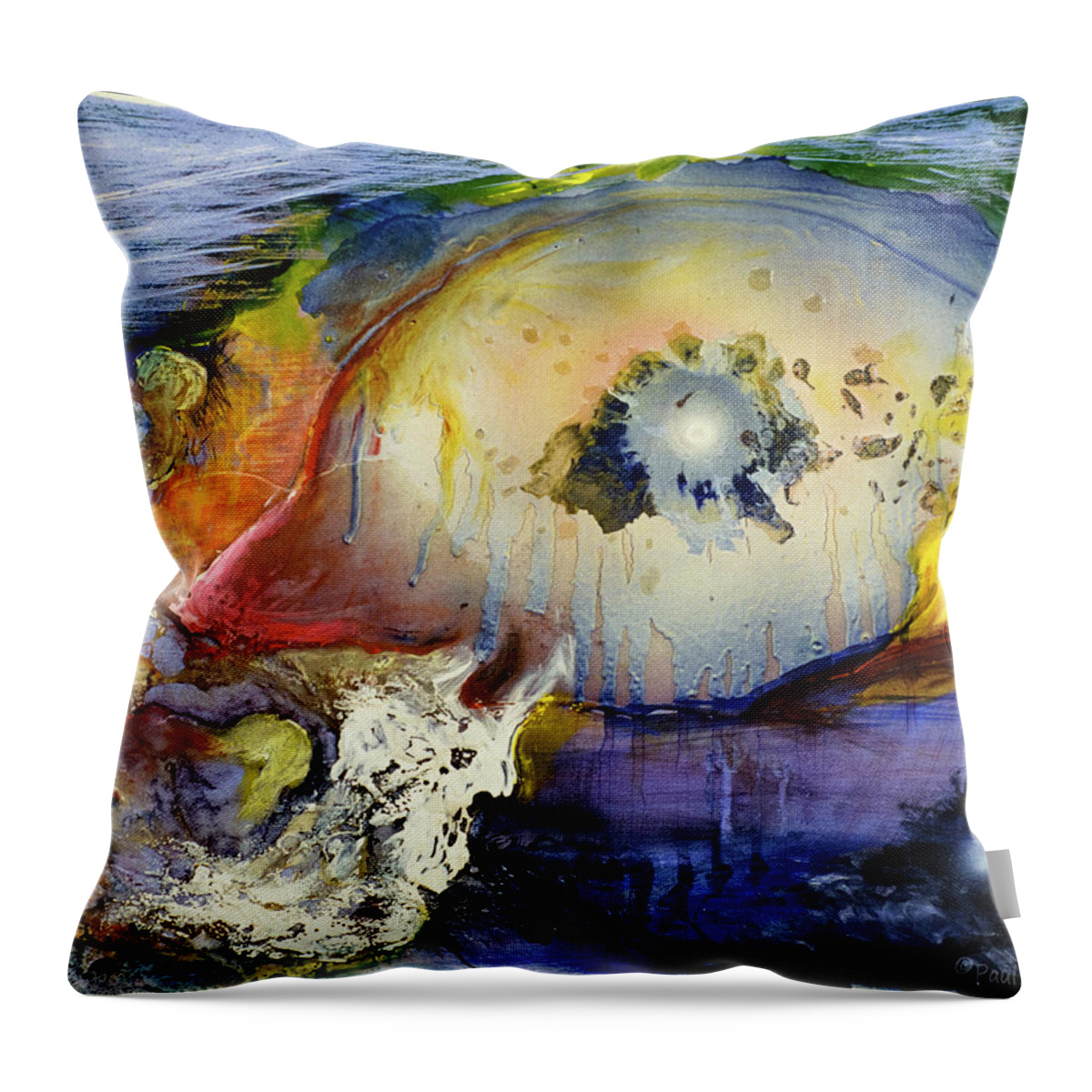 Colors Throw Pillow featuring the painting Untitled_pai by Paul Vitko