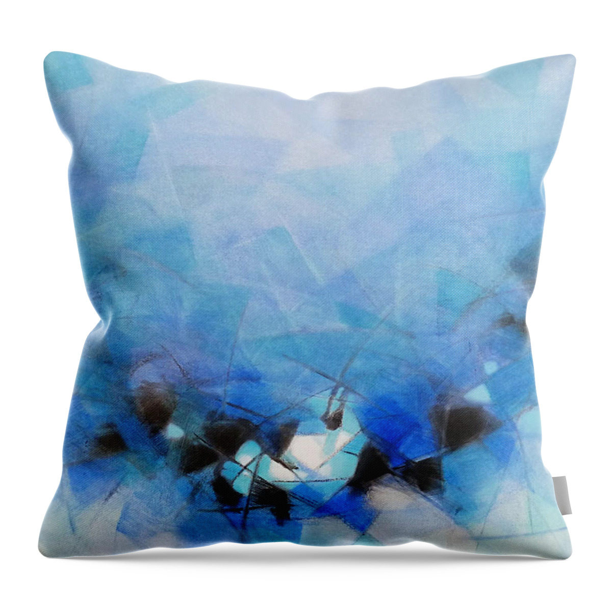 Rhythmic Throw Pillow featuring the painting Movement by Zusheng Yu