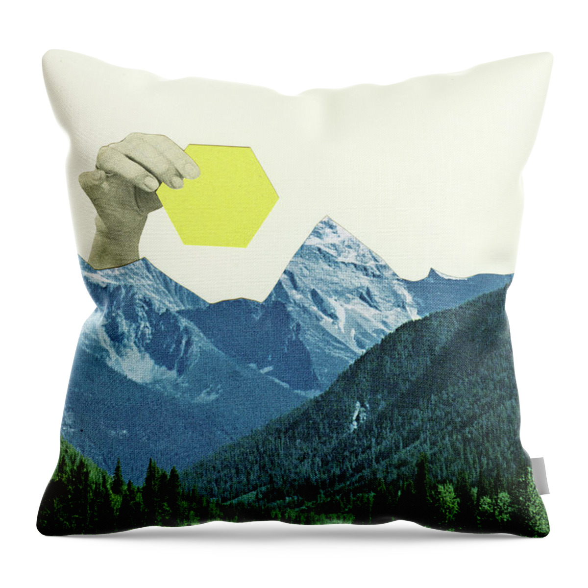 Mountains Throw Pillow featuring the mixed media Moving Mountains by Cassia Beck