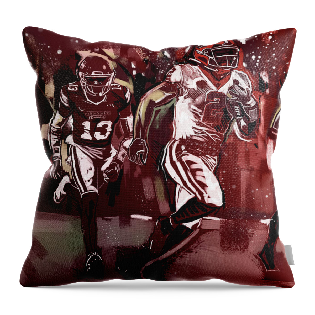 Ms State Victory Throw Pillow featuring the painting Ms State Victory by John Gholson