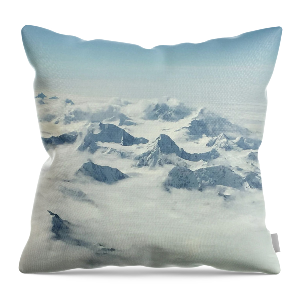 Alaskan Mountain Range Throw Pillow featuring the photograph Juneau Area Mountains by Stoneworks Imagery