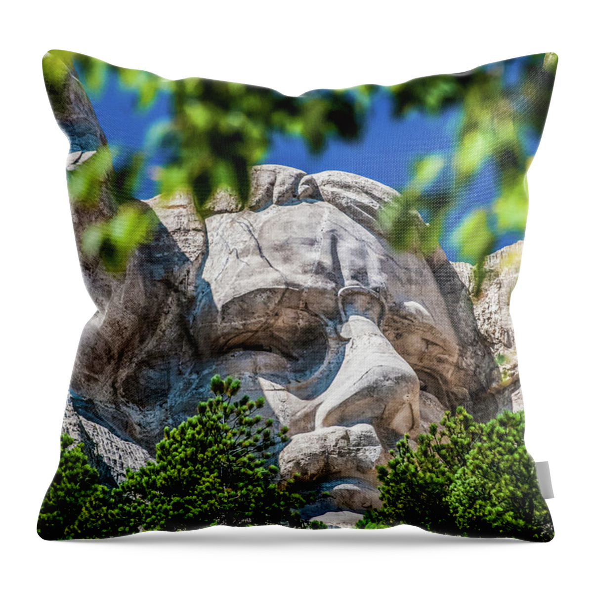 Fdr Throw Pillow featuring the photograph Mt. Rushmore, FDR by Gordon Sarti