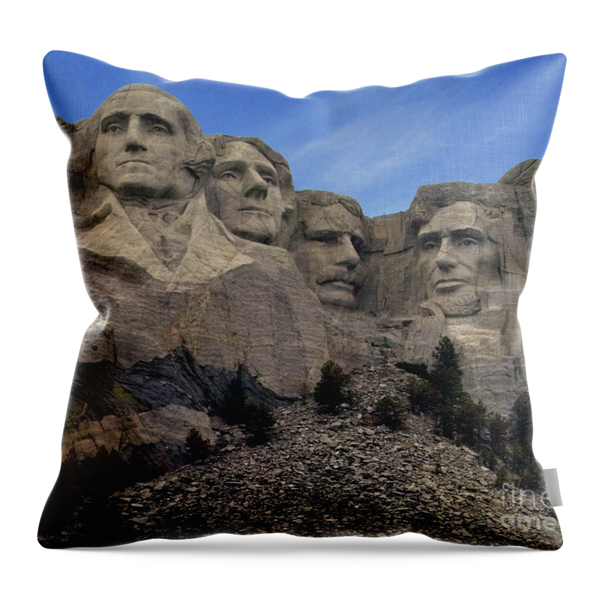 Monument Throw Pillow featuring the photograph Mt Rushmore by Kimberly Blom-Roemer
