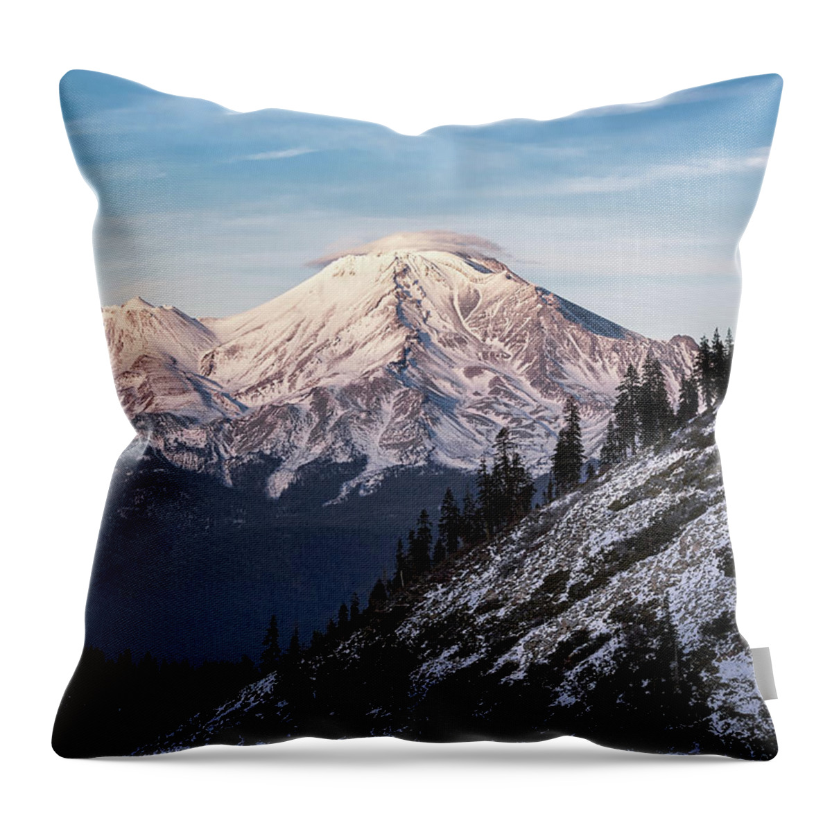 California Throw Pillow featuring the photograph Mt. Shasta by Gary Geddes