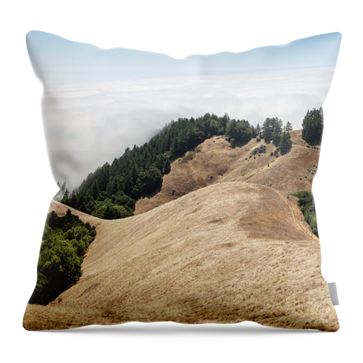 California Throw Pillow featuring the photograph Mt. Tamalpais Rolling Hillis Pano by Gary Geddes