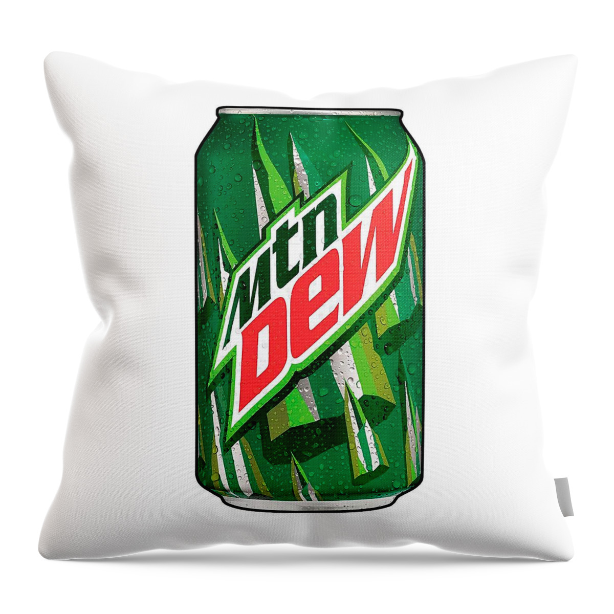 Sign Throw Pillow featuring the digital art Mtn Dew Mountain Dew Aluminum Can Sweating Advertising Sign MGS281 by Cody Cookston