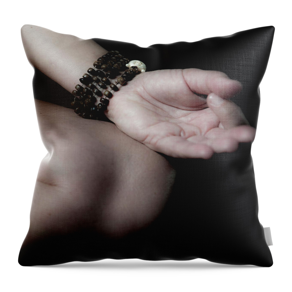 Yoga Throw Pillow featuring the photograph Mudra by Marian Tagliarino