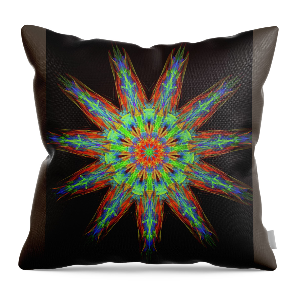Multi Dimensional Mandala Throw Pillow featuring the digital art Multi Dimensional Mandala by Michael Canteen
