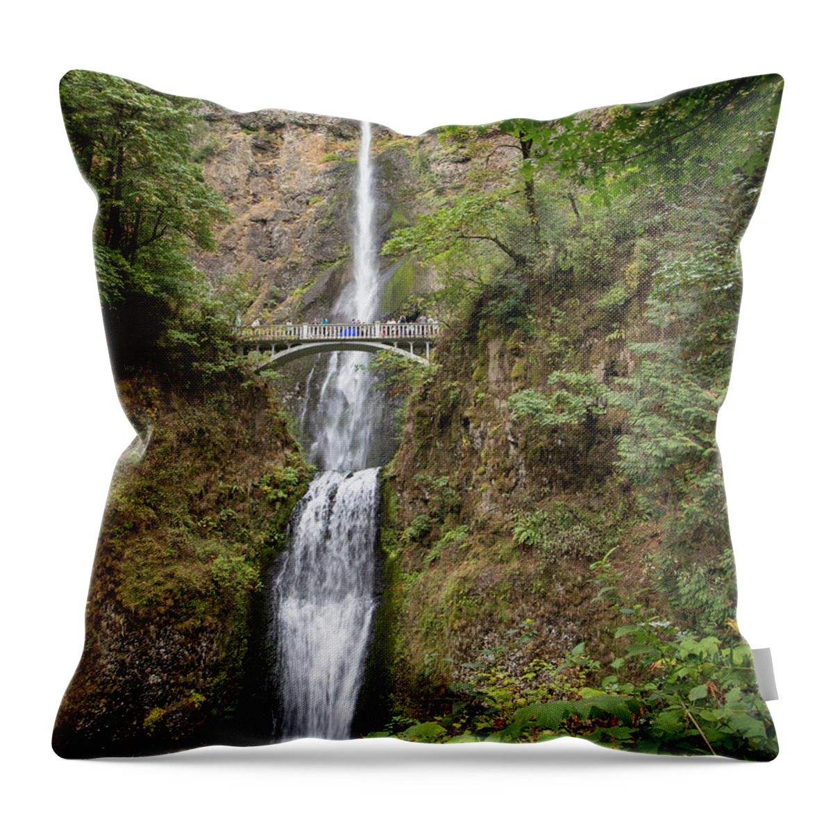 2018 Throw Pillow featuring the photograph Multnomah Falls 2 by Gerri Bigler
