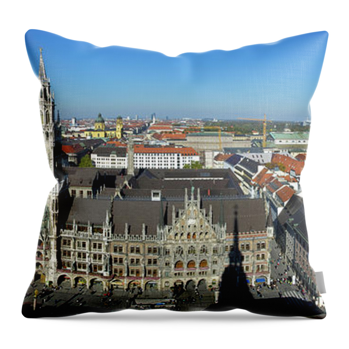 Munich Throw Pillow featuring the photograph Munich Old Town Panorama by Sean Hannon