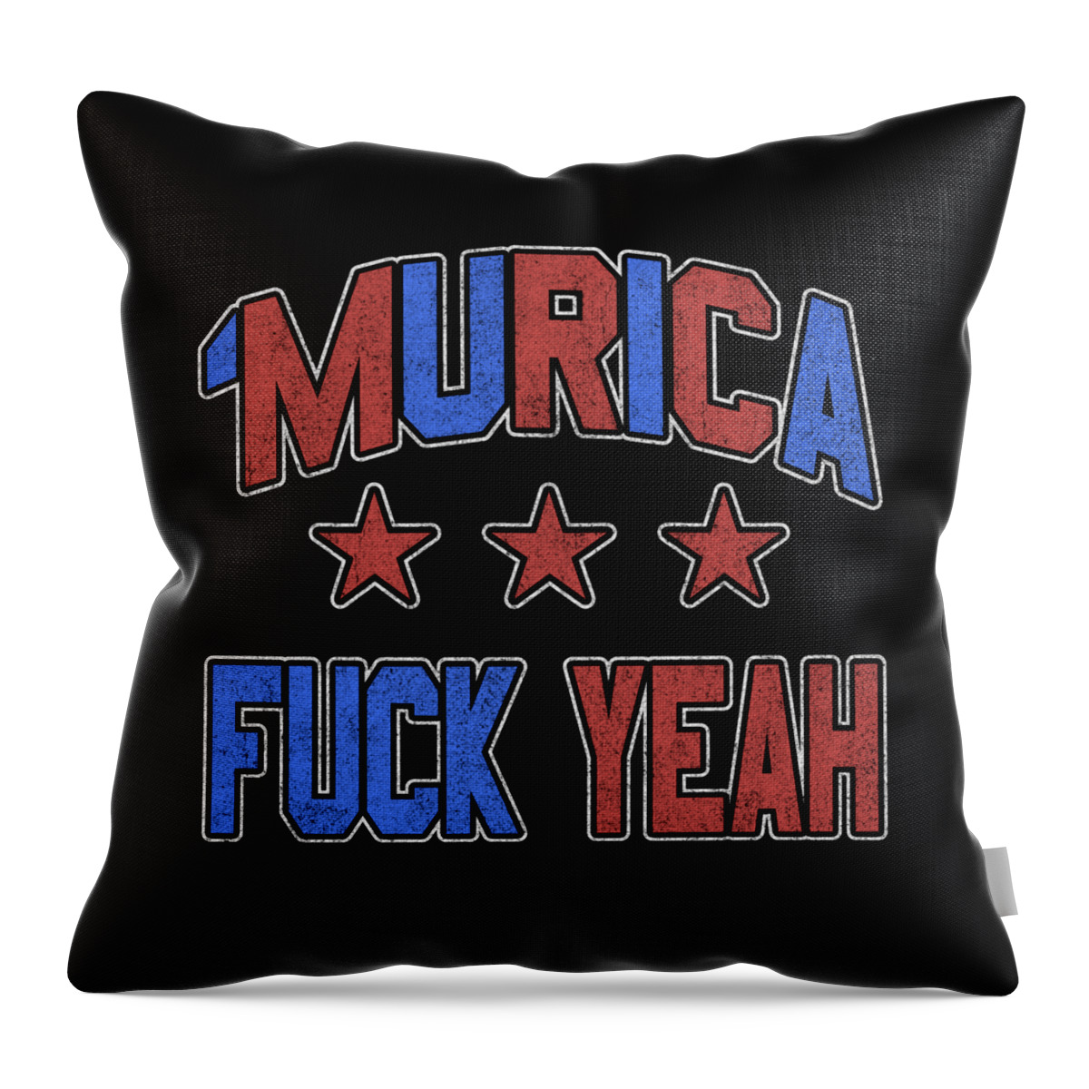 Funny Throw Pillow featuring the digital art Murica Fuck Yeah by Flippin Sweet Gear
