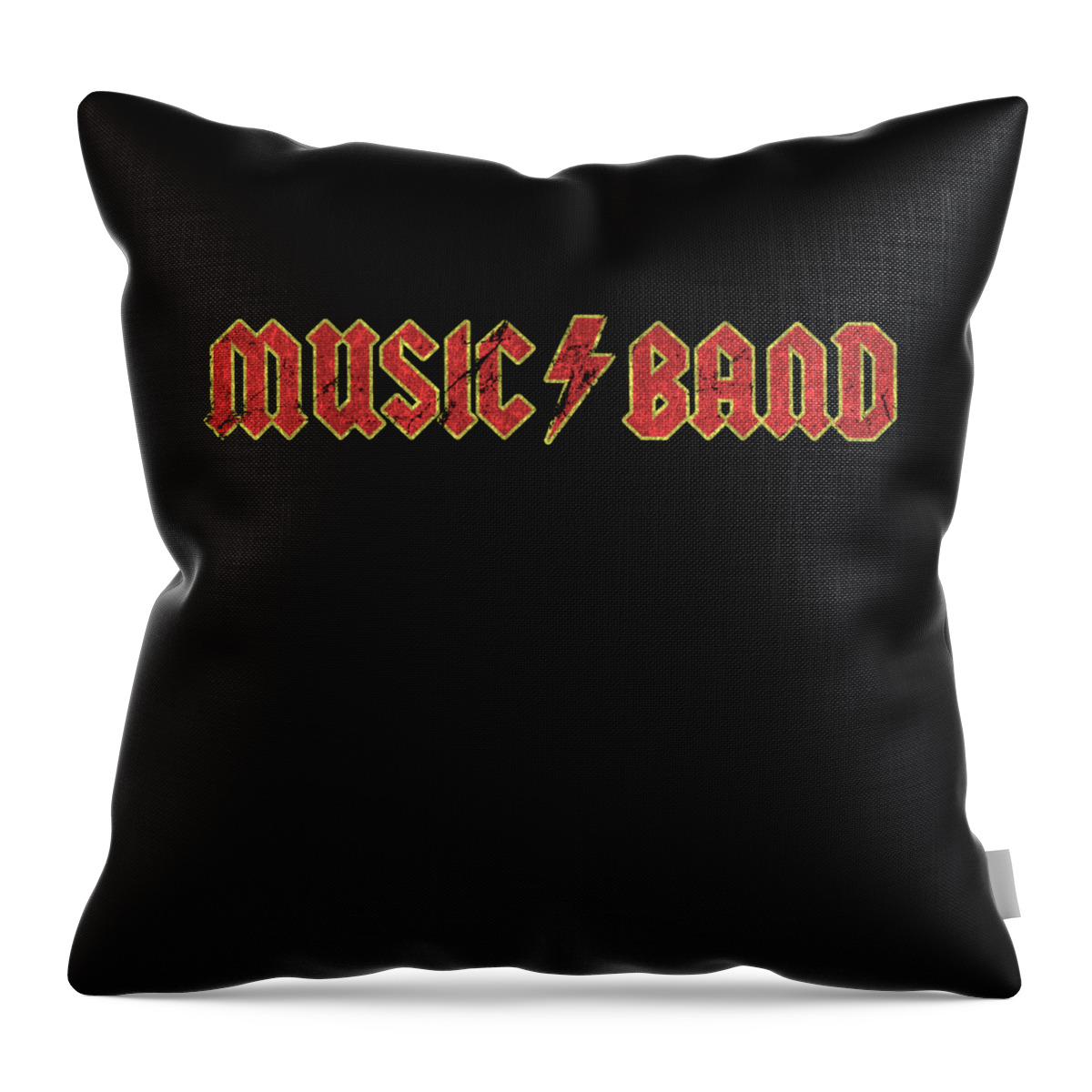 Retro Throw Pillow featuring the digital art Music Band Distressed Sarcastic Funny by Flippin Sweet Gear