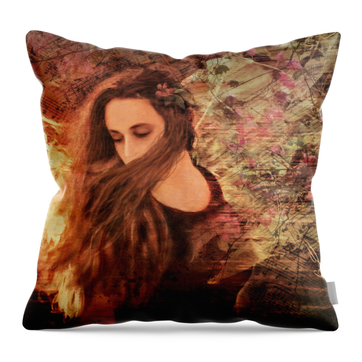 Music Throw Pillow featuring the photograph Music Masked in the Wind by Shara Abel