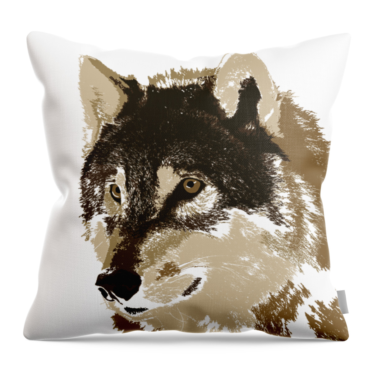 Wolves Throw Pillow featuring the digital art Music Notes 36 by David Bridburg