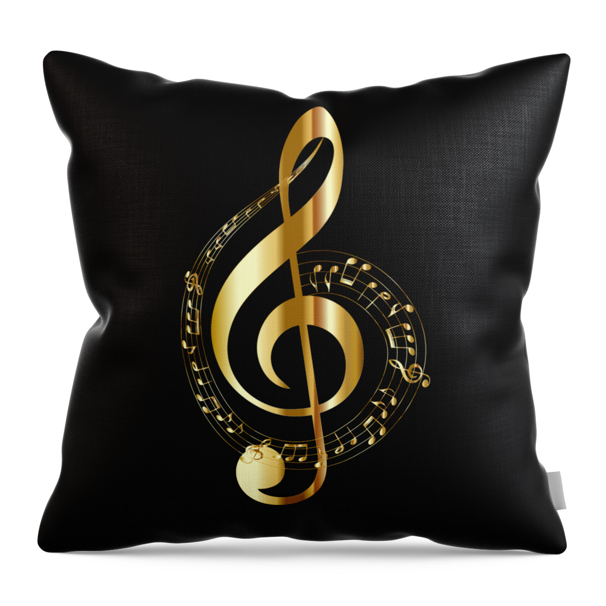 Music Throw Pillow featuring the photograph Music Treble Clef by Nancy Ayanna Wyatt