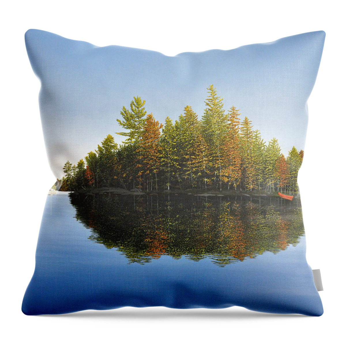 Landscapes Throw Pillow featuring the painting Muskoka Island  by Kenneth M Kirsch
