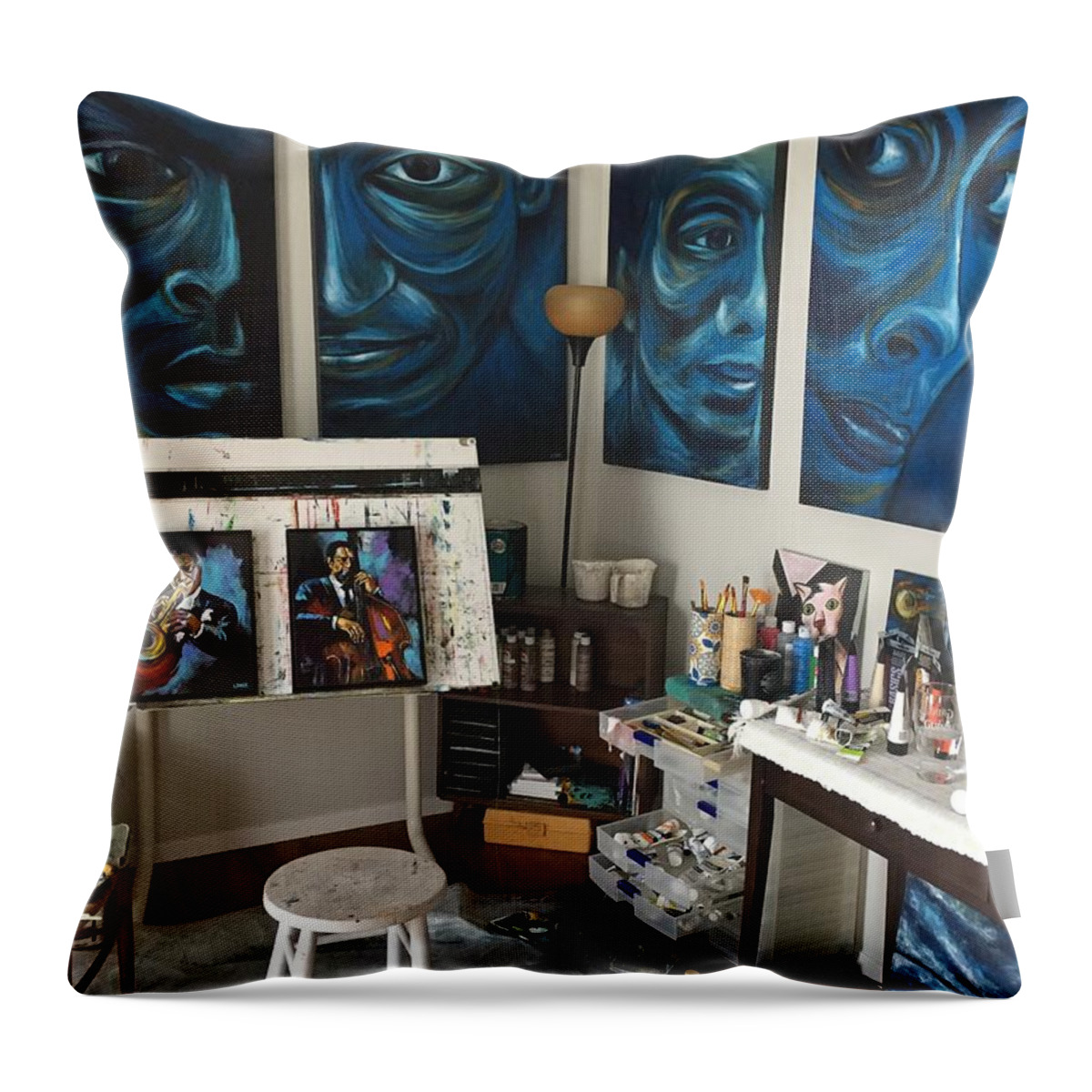 Art Throw Pillow featuring the photograph My Art Studio by Ellen Lewis
