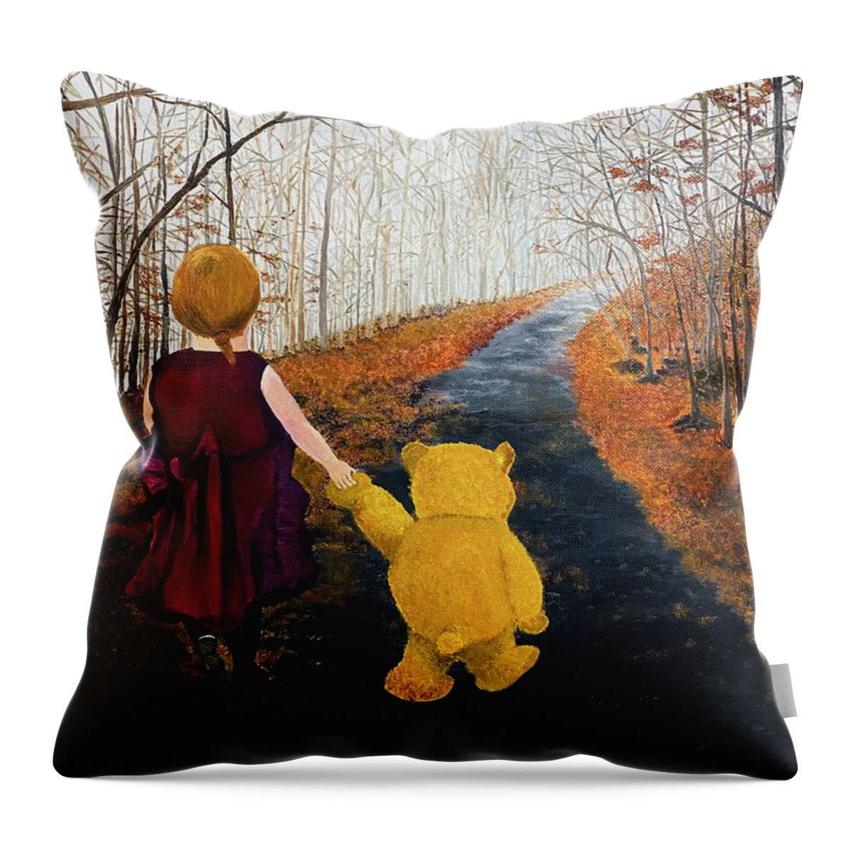 Bff Throw Pillow featuring the painting My BFF by Thomas Blood