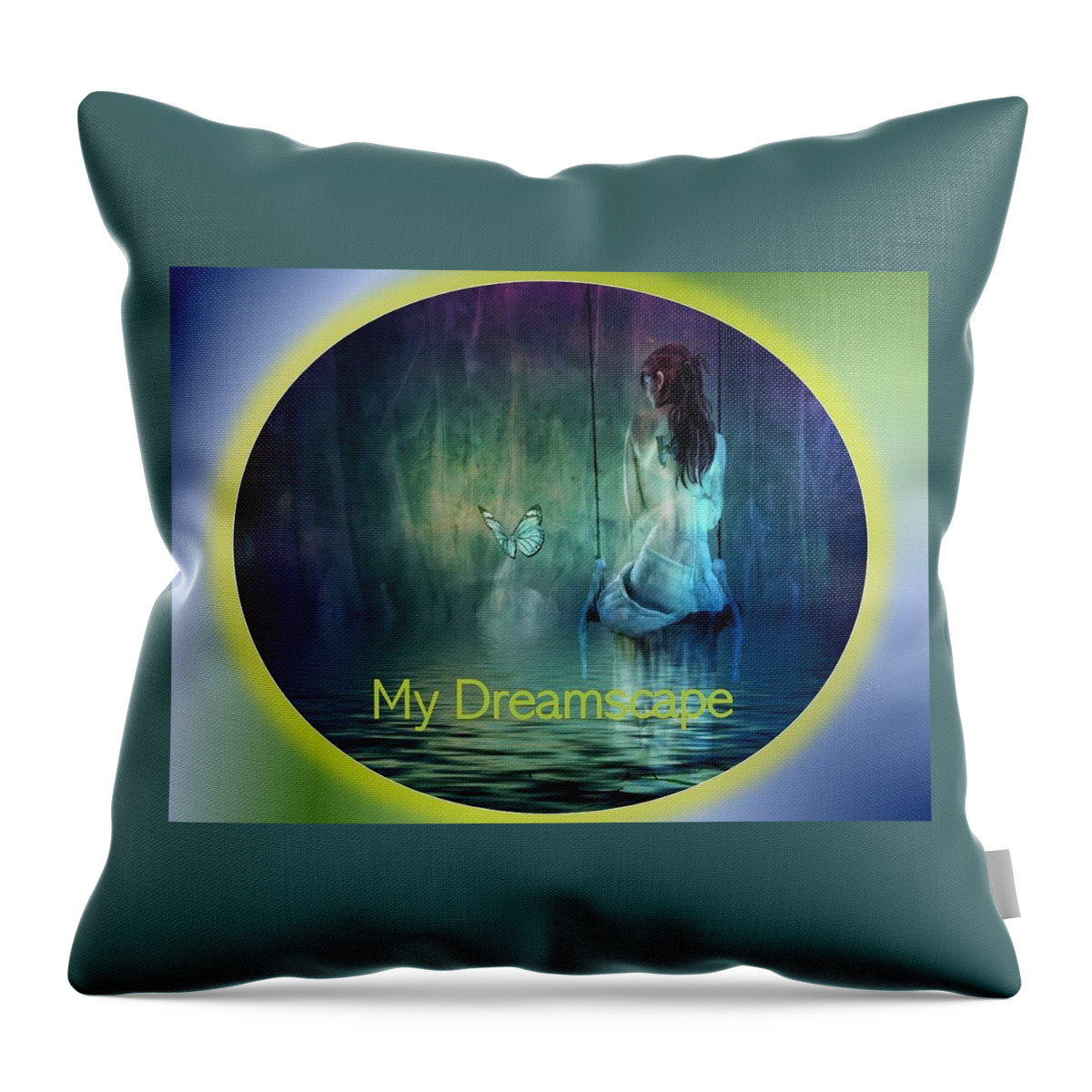Fantasy Throw Pillow featuring the mixed media My Dreamscape by Nancy Ayanna Wyatt